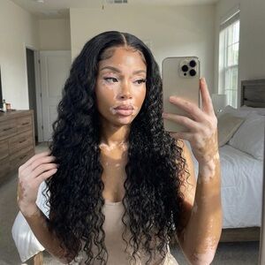 💛26inch Loose Deep Wave 7x4 Human Hair Lace Closure Wig